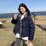 【现货】zb169-85147P265K398格子拼接短款羽绒服50，女装短外套，浙宝169A(原263)