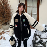 【现货】zb169-N02P175K268休闲棒球服羊羔毛外套，女装短外套，浙宝169A(原263)