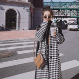 现货D06—P155新款千年格拼接毛呢外套尼大衣控248，女装毛呢外套，浙宝169A(原263)