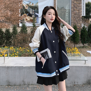 新款-169-2315款P145撞色休闲棒球服外套-控198图片