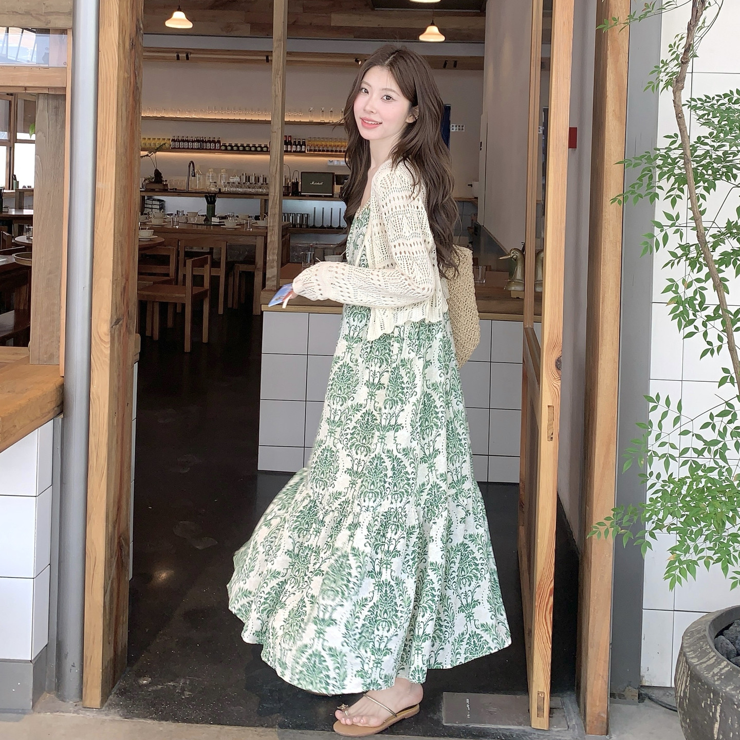 新款现货169-8584p155k228绿野仙踪吊带连衣裙针织开衫套装,女装连衣裙,浙宝169A(原263)