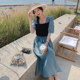 【新品】23044-P120天丝拼接针织连衣裙控178，女装连衣裙，浙宝169A(原263)