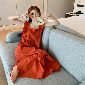 169-C14--P120 现货 有数据有买家秀番茄红显白连衣裙 控178,女装孕妇装,浙宝169A(原263)