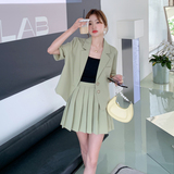 chic减龄百褶裙西装套装女夏2024新款小个子高级感森系小清新炸街，女装套装/套裙，浙宝169A(原263)