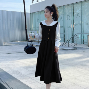 【新品】169-2320-P135假两件法式连衣裙控188图片