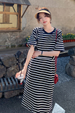 【新品】169-23039-P120时尚不规则条纹拼接连衣裙K178，女装连衣裙，浙宝169A(原263)