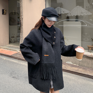新款现货70毛双面羊绒大衣 带围巾169-24084-P280K428图片