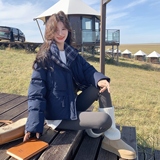 【现货】zb169-85147P265K398格子拼接短款羽绒服50，女装短外套，浙宝169A(原263)