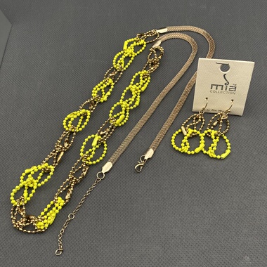 欧美外贸饰品时尚百搭项链女多款颜色耳环耳钉耳饰项链毛衣链QQ02