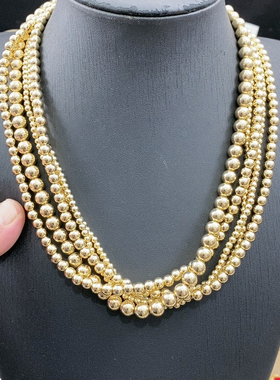 欧美外贸饰品时尚百搭气质个性夸张大珍珠项链女锁骨链