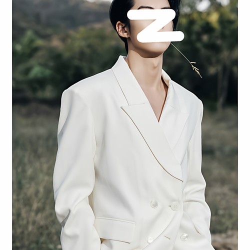 明星同款白色男士韩版西装外套