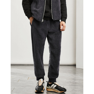 御寒-30度重磅羊剪绒面料男士户外休闲卫裤加厚保暖3M雪绒棉裤