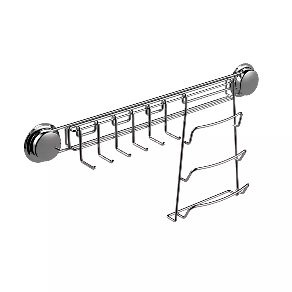 700005Garbath嘉宝吸盘锅盖架挂钩组合置物挂架不锈钢线置物架