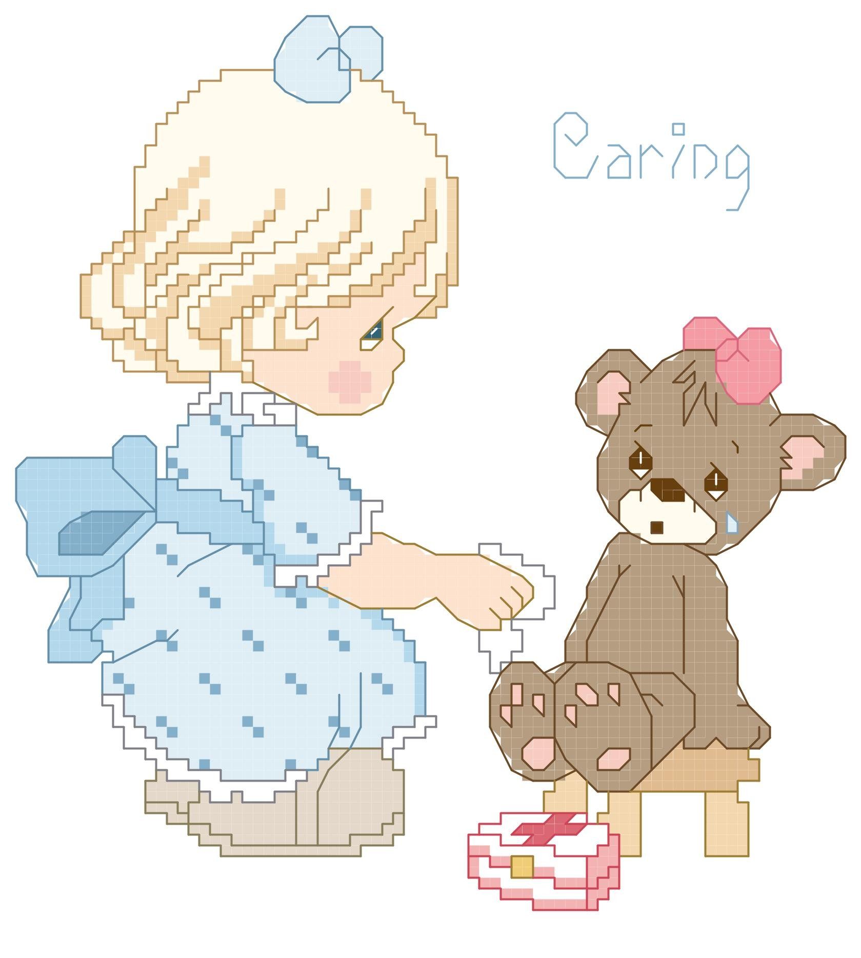 十字绣电子图纸4509 水滴娃娃242 可爱卡通77w*85h26色pat源文件