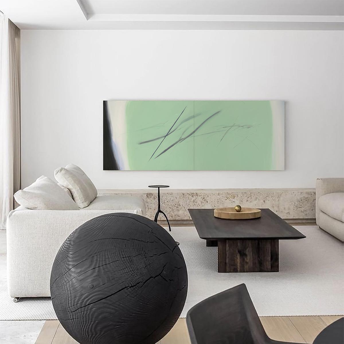 crisis art 93 艺术微喷 张涉嫌 装饰画 油画 版画挂画绿色抽象画