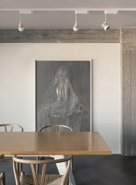 crisis art 111 灰色抽象人物艺术微喷装饰画 高级感现代艺术挂画