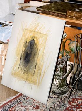 crisis art 37 艺术微喷装饰画黄色抽象挂画客厅办公室现代当代