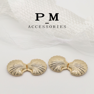 海洋元素贝壳金属缝线对扣围巾大衣钩扣上衣钮扣装饰扣子97.5mm