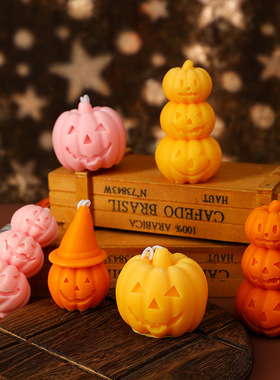 1万圣节南瓜幽灵香薰蜡烛跨境节日礼ins创意家居摆件万圣装饰礼品