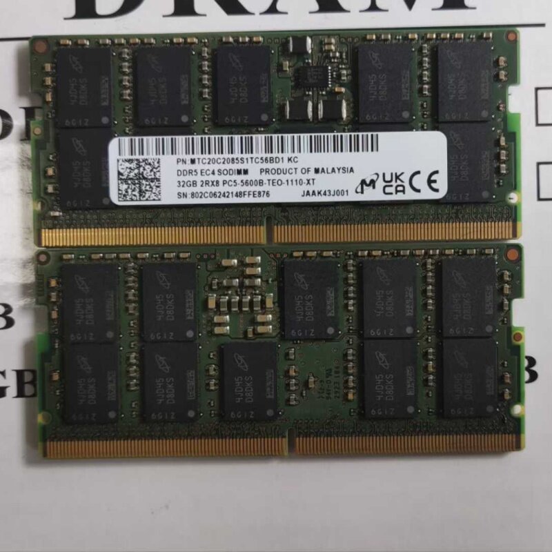 镁光MTC20C2085S1TC56BD1 32G 2RX8 PC5-5600B-TE0内存ECC SODIMM