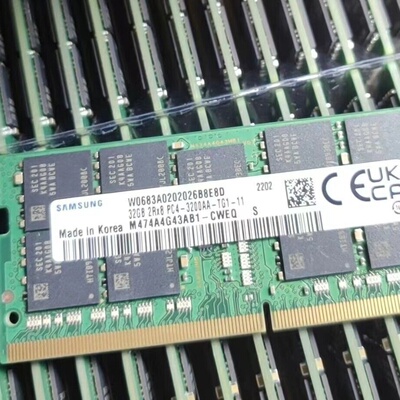 三星32G 2RX8 PC4-3200AA-TG1-11纯ECC SODIMM M474A4G43AB1-CWEQ