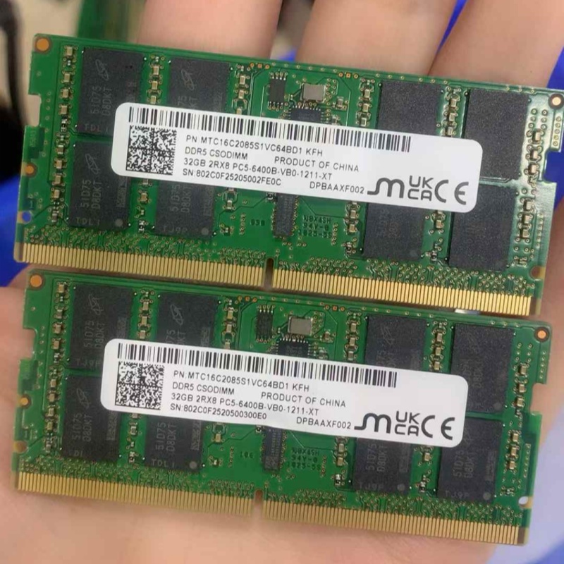 镁光MTC16C2085S1VC64BD1 32G 2RX8 PC5-6400B CSODIMM笔记本内存