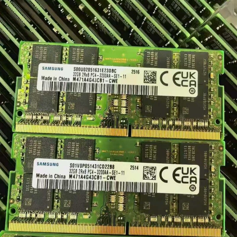 三星32G 2RX8 PC4-3200AA M471A4G43CB1-CWE DDR4 SO笔记本内存条