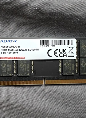 威刚32GB DDR5 5600(46) 32GX16 SO-DIMM AD5S560032G笔记本内存