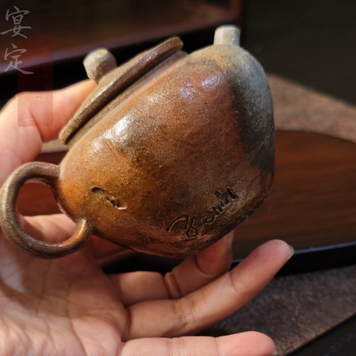 国家一级工艺美术大师柴烧壶 绝美窑变火痕火彩落灰 备前烧风格