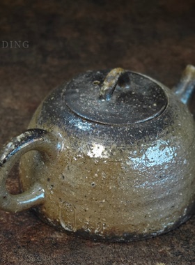 国家级工艺美术师 全手工柴烧冲泡壶茶壶 火痕圈足自然落灰不上釉