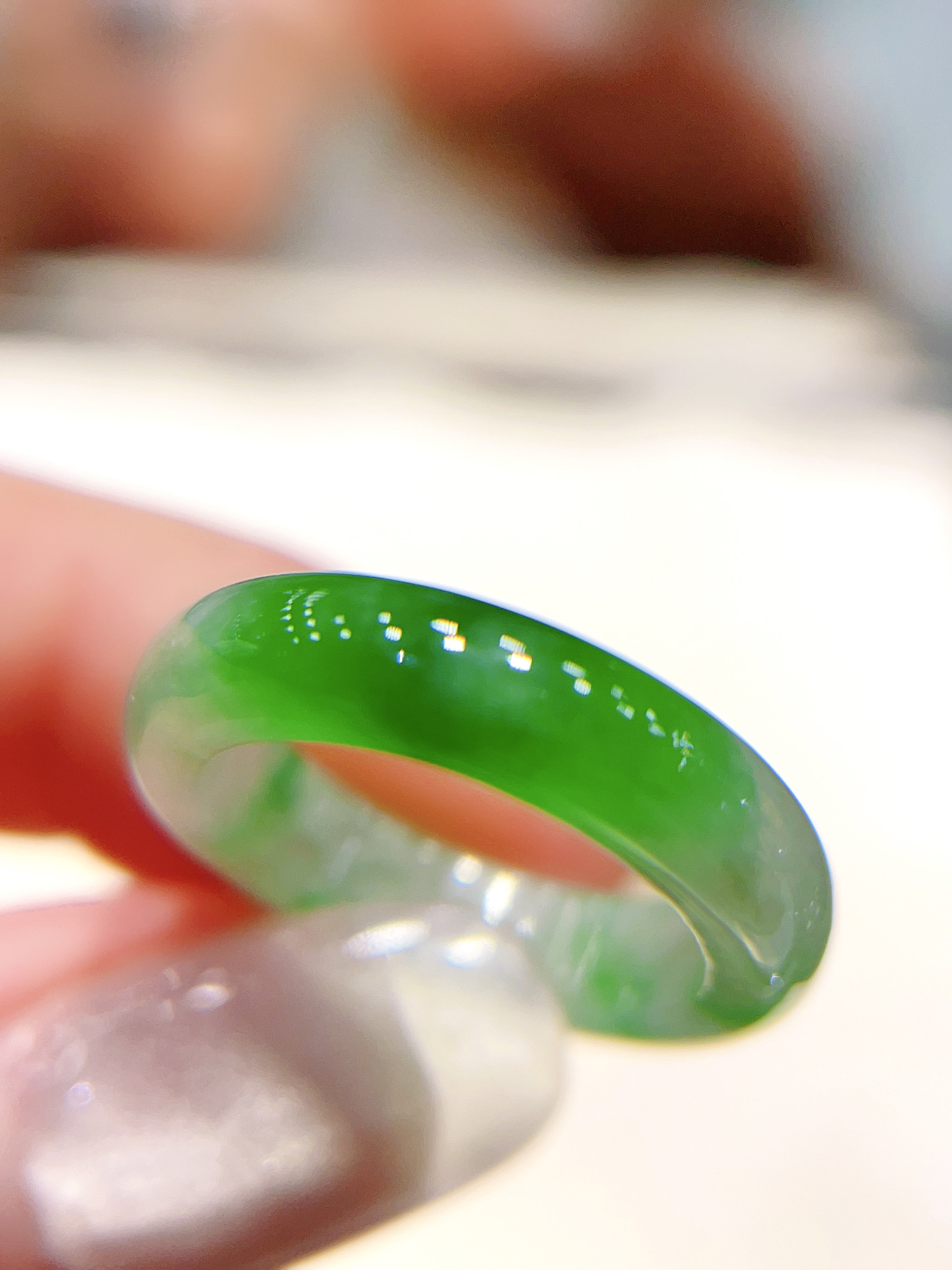 天然翡翠a货正阳绿戒指指圈戒圈吊坠多用款女戒冰飘绿特别养人