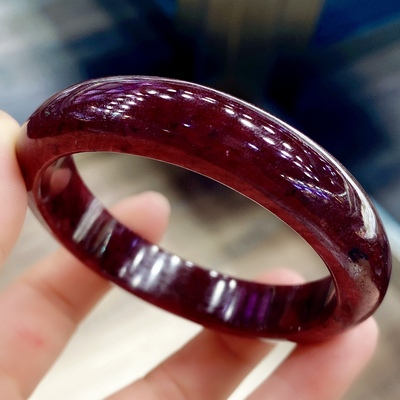镇店之宝 一图一物 缅甸鸽血红红宝石手镯女圈口58.3MM