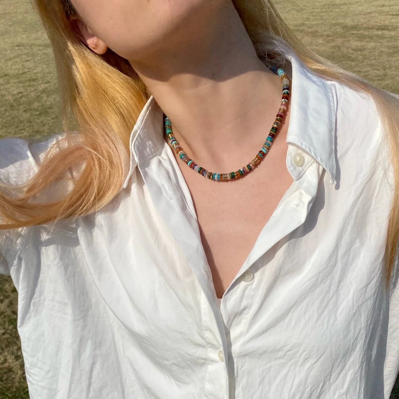 小众设计彩色算盘珠串珠项链女