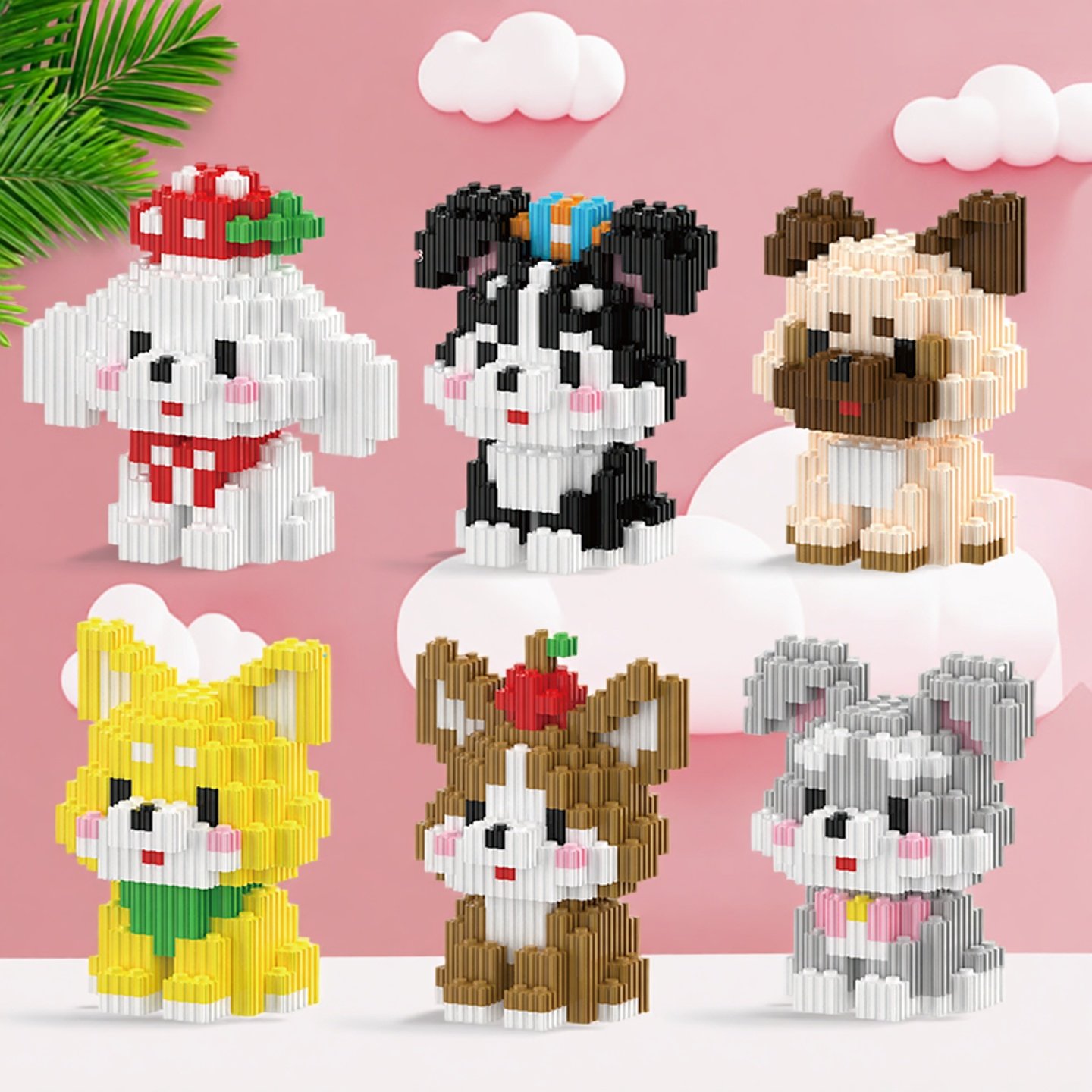 宠物狗狗乐积木高比熊拼装边牧微小颗粒法斗简易立体拼图儿童玩具,玩具/童车/益智/积木/模型,普通塑料积木,淘宝优惠券,粉丝福利购,淘宝优惠卷