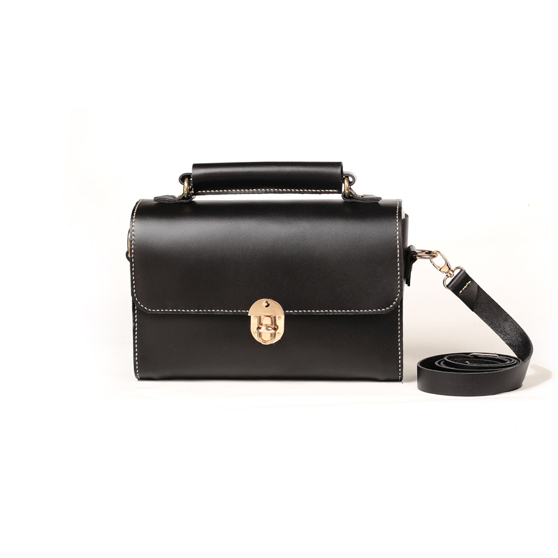 2024真皮大包头层牛皮斜跨手提通勤女包手工原创休闲黑色真皮包