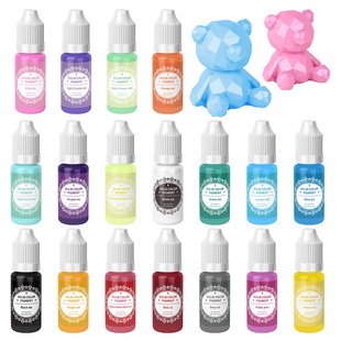 手工diy水晶滴胶色精实色马卡龙色果冻色精滴胶染色30色油性染料