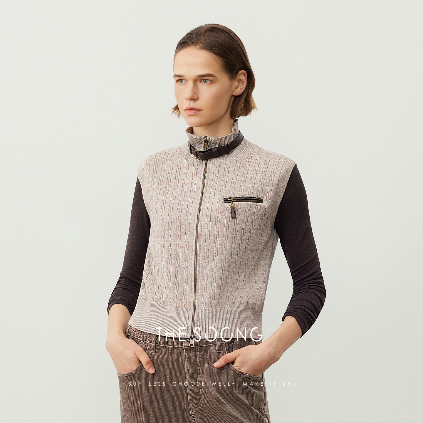 THESOONG/100%羊毛坎肩马甲女秋外穿时髦洋气时尚针织HWMJ7667,女装/女士精品,马夹,淘宝优惠券,粉丝福利购,淘宝优惠卷