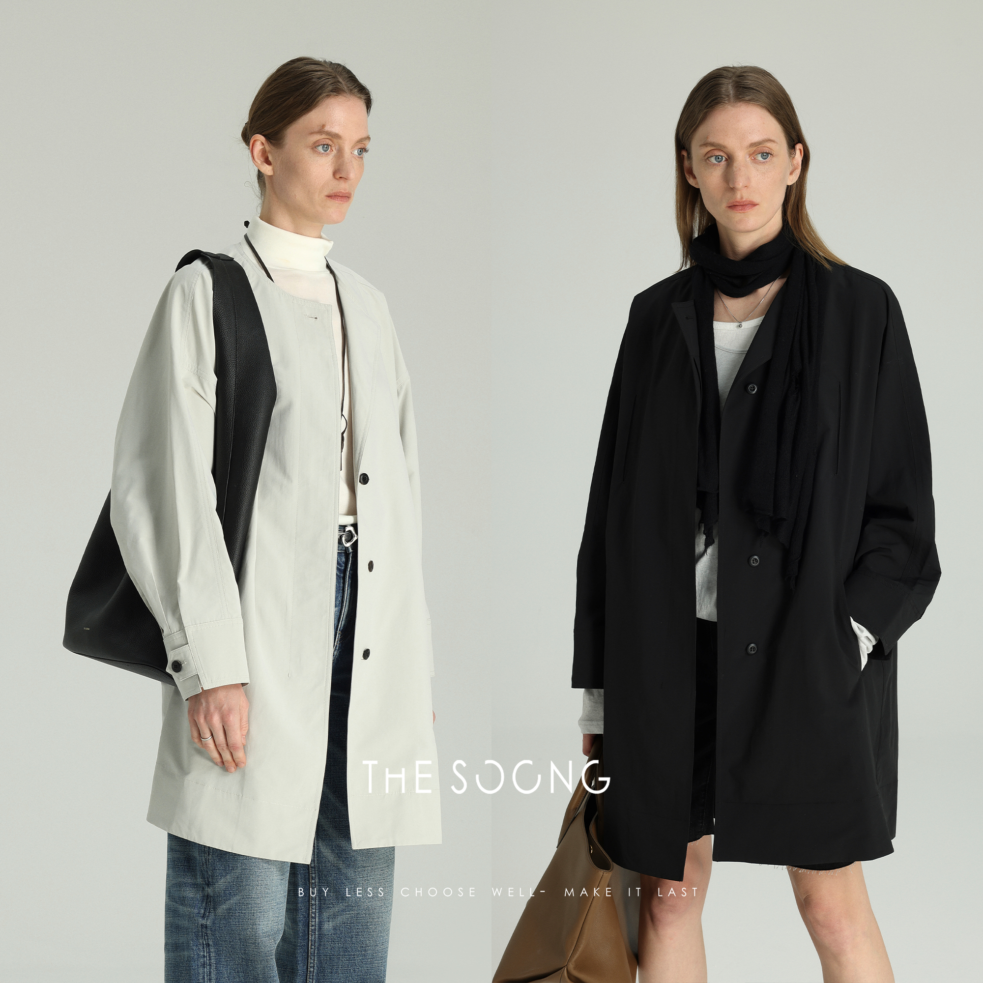 THESOONG/中长款无领外套