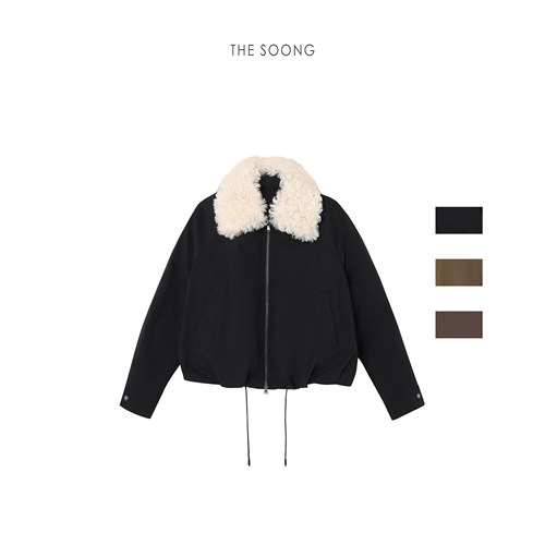 THESOONG/冬日派克 90白鹅绒哑光雾面锁温可拆卸羽绒服外套女9701
