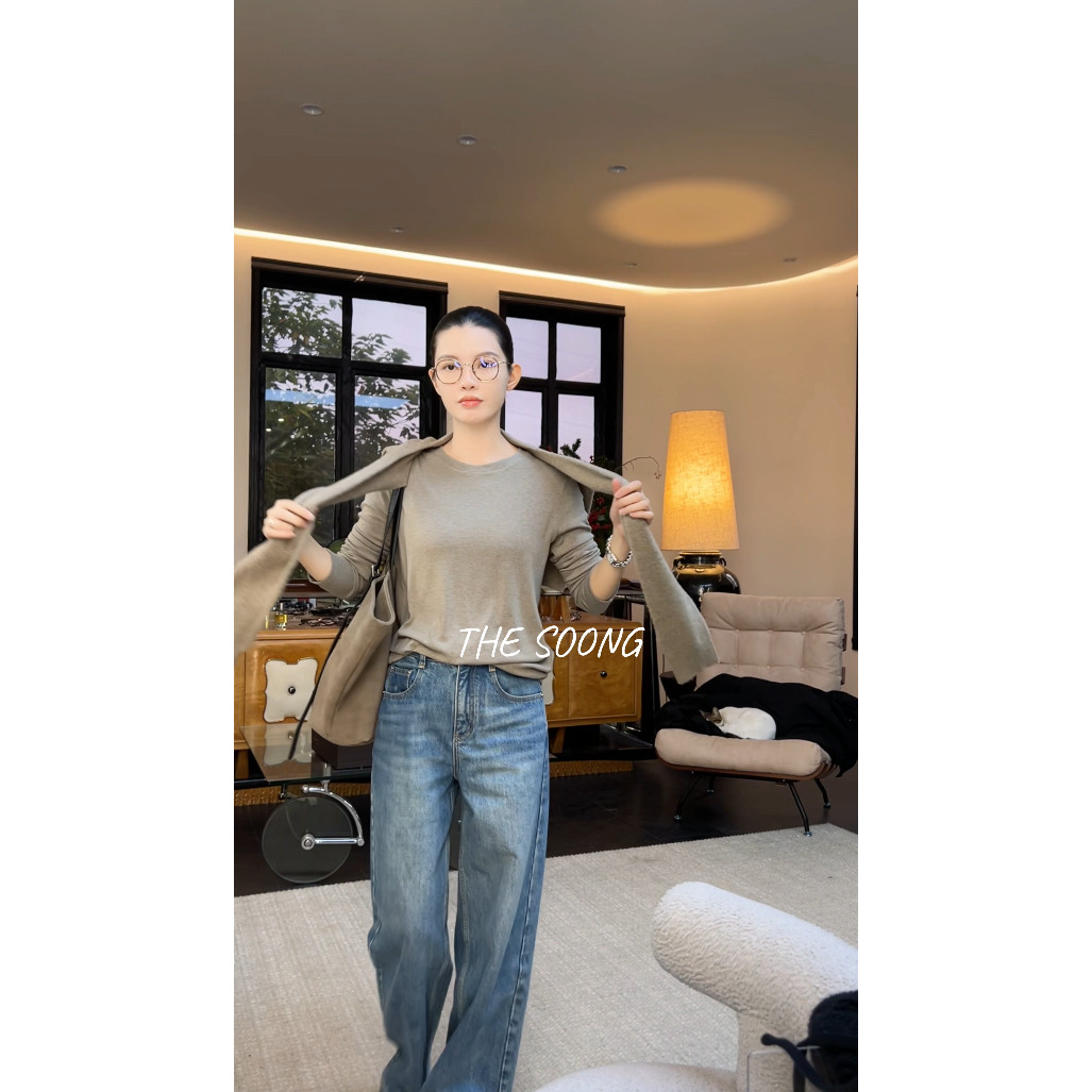 THESOONG/26s早春新品"裸肤肌理"蚕丝羊毛六合一长袖上衣8184,女装/女士精品,T恤,淘宝优惠券,粉丝福利购,淘宝优惠卷