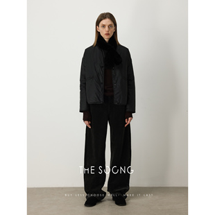 简约百搭薄款 经典 轻盈保暖无领内搭棉服外套女 暖而不重 THESOONG