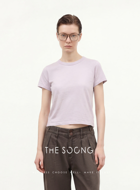 THESOONG/零感T 进口澳洲纯棉高捻简约修身圆领T恤短袖上衣女8866