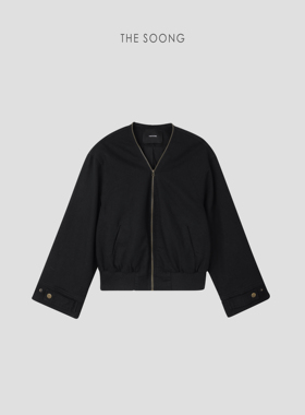 【清仓】港岛暮色复古老钱风310g纯棉斜纹挺阔黑色外套4650