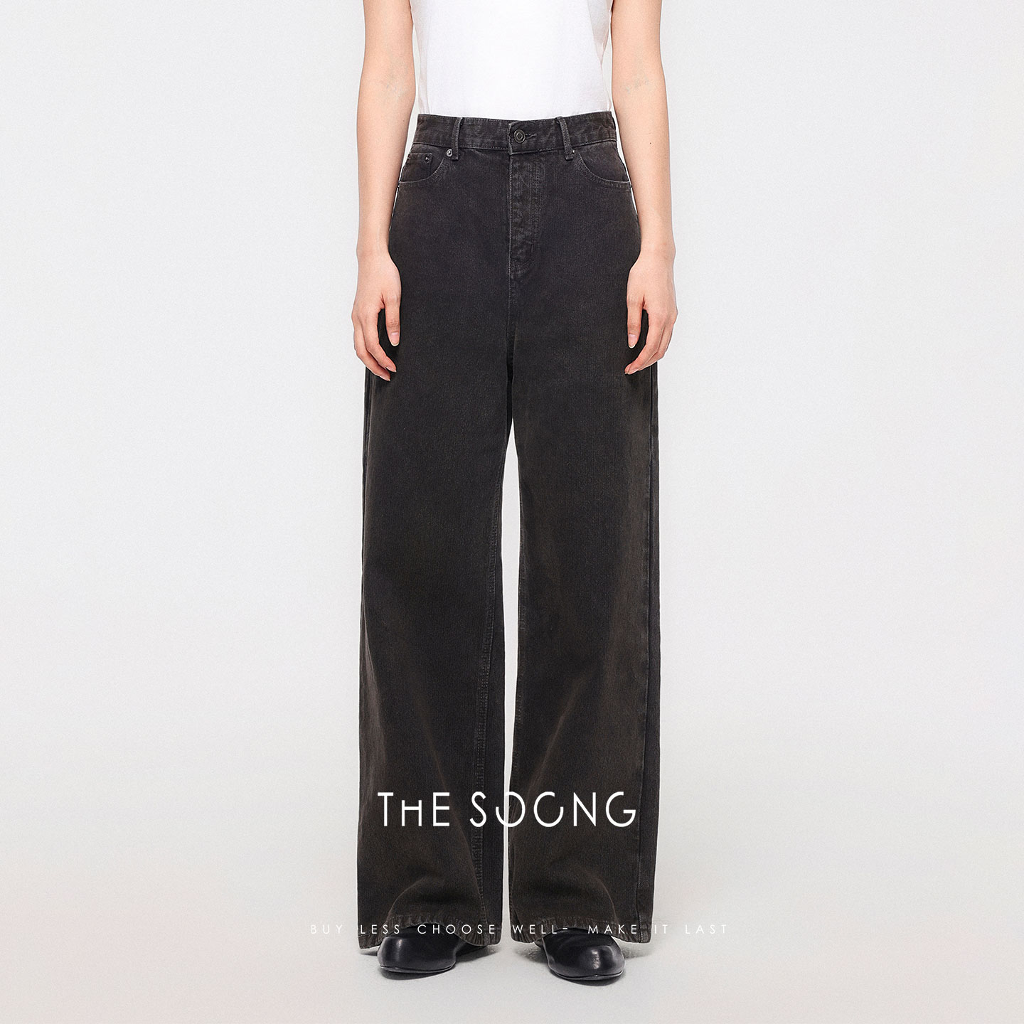 100%纯棉中腰无弹牛仔裤女