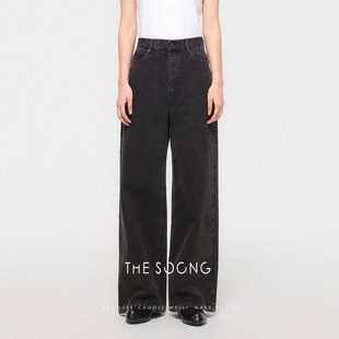 THESOONG 8166 定制料100%纯棉秋冬女士复古中腰拉链无弹牛仔裤