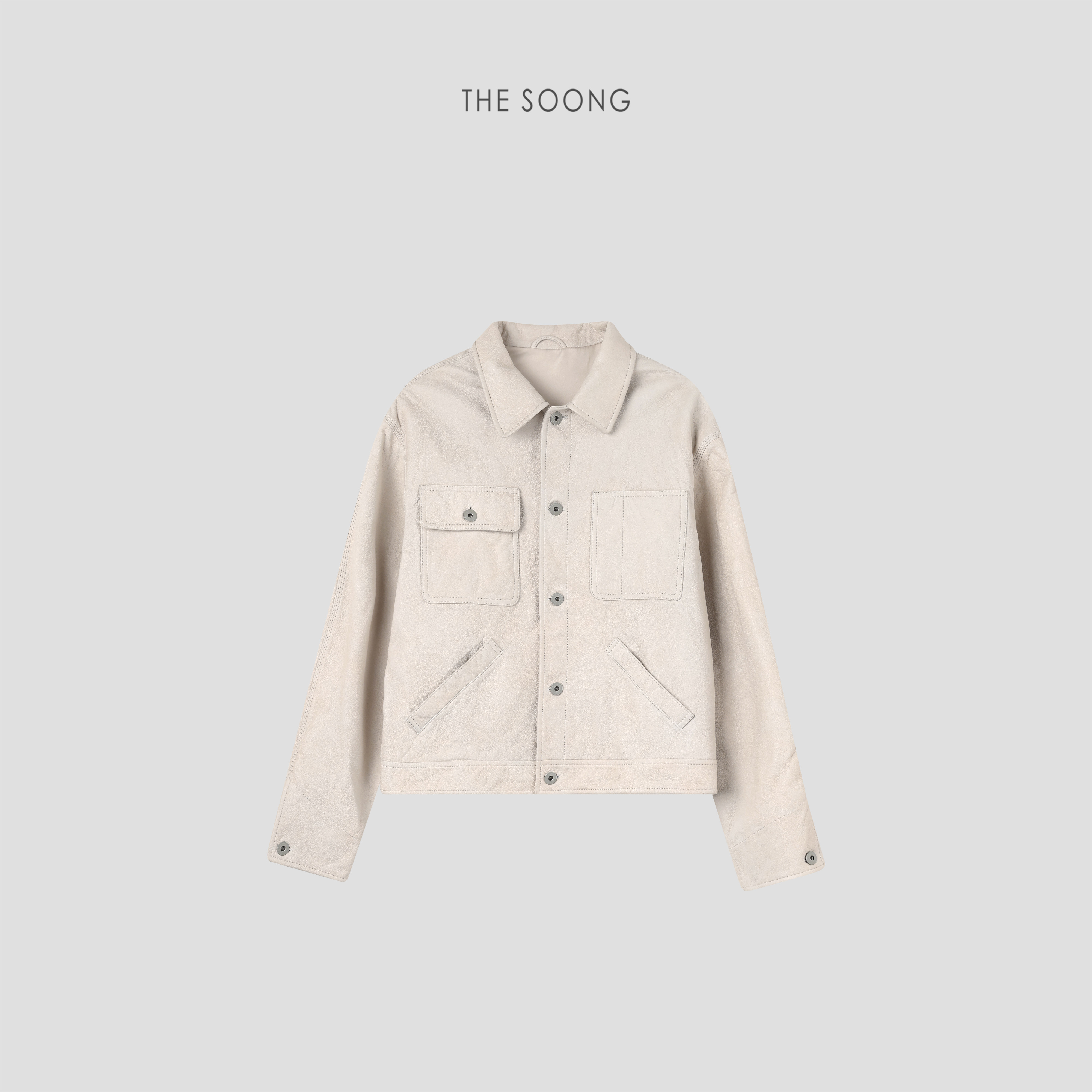 THESOONG/率性美学 天然绵羊皮不对称口袋时髦翻领皮衣外套,女装/女士精品,皮衣,淘宝优惠券,粉丝福利购,淘宝优惠卷