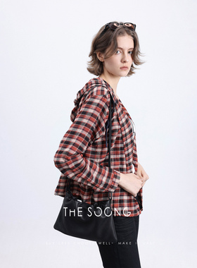 THESOONG/Salerno云吞包 进口胎牛皮百搭纹理感多功能肩带斜挎包