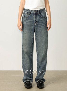 THESOONG/去繁就简 牛仔裤女春季新款中腰显瘦窄版直筒长裤3060