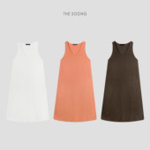 清仓 悦己松弛 夏季 薄款 极简铜氨亚麻亲肤舒适背心连衣裙6815