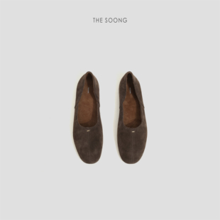 THESOONG/复古整片式牛绒裁片弹力包边细腻绒感休闲鞋HWXZ8589